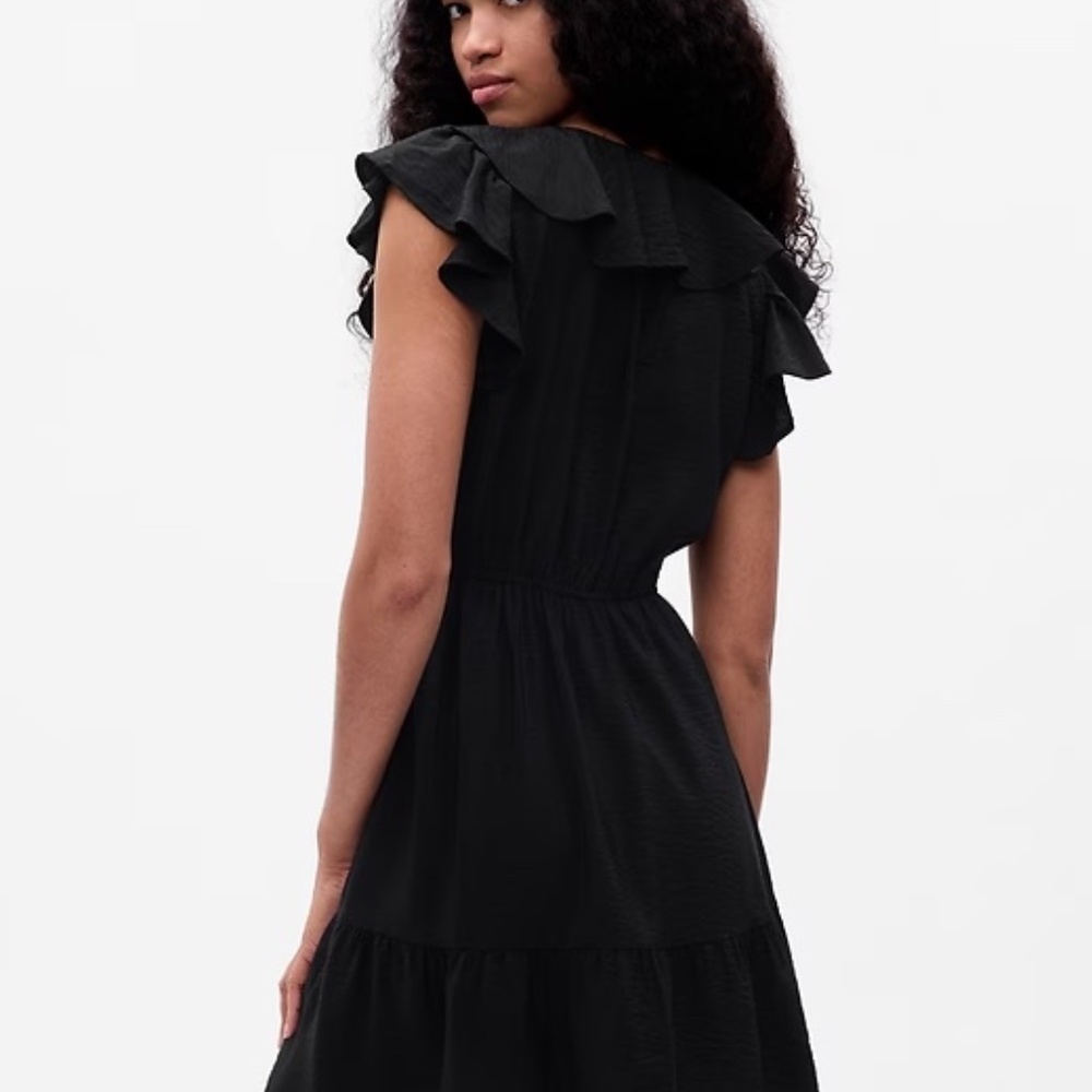 GAP Women's V-Neck Ruffle Mini Dress - Picture 3 of 3